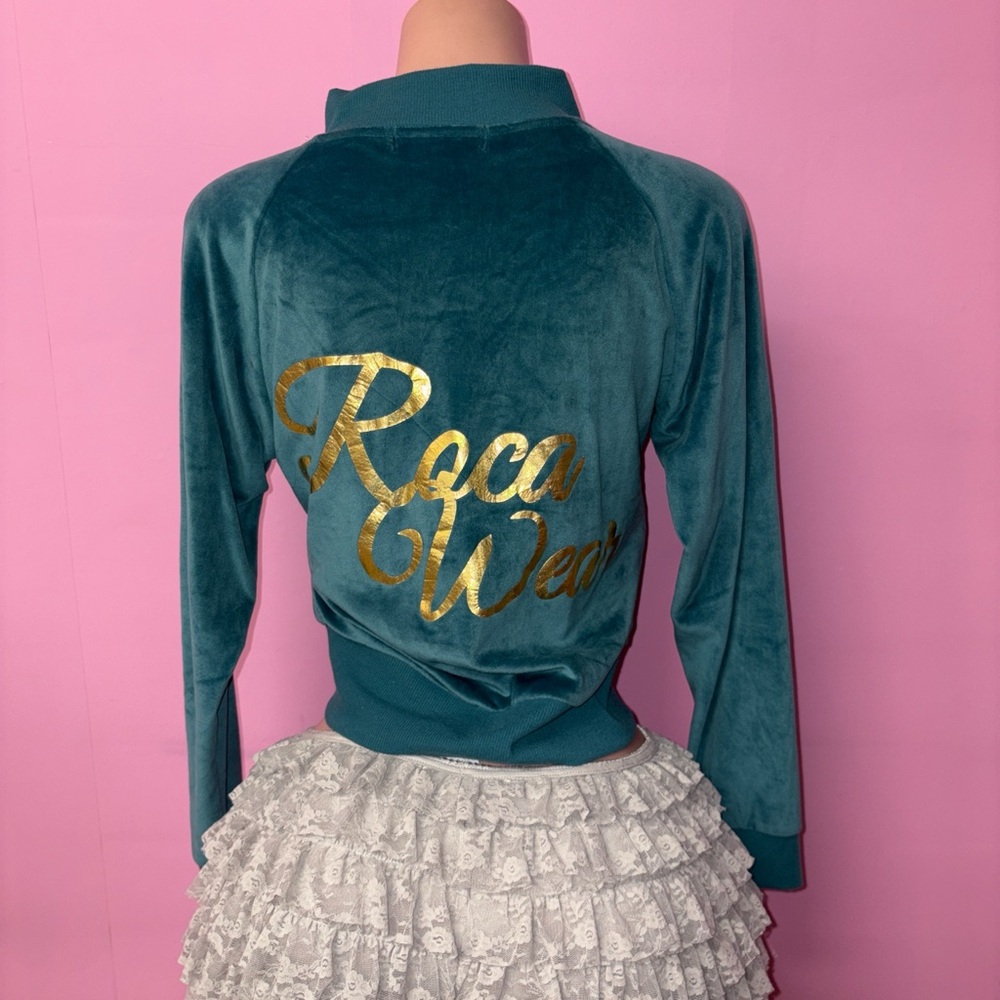 Rocawear Teal Hoodie with Yellow Accents